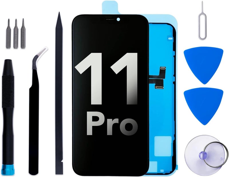 iGloFix طقم استبدال شاشة آيفون 11 برو، شاشة LCD بحجم 5.8 بوصة مع مجموعة أدوات الإصلاح وإطار لاصق (الموديل A2215 A2160 A2217) - Image 1